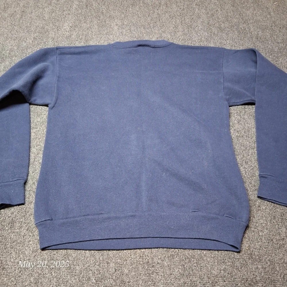 VTG Jingle Bells Christmas Sweatshirt Size Large Blue MBC‎ Tultex
